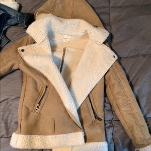 Silence and noice aviator suede jacket